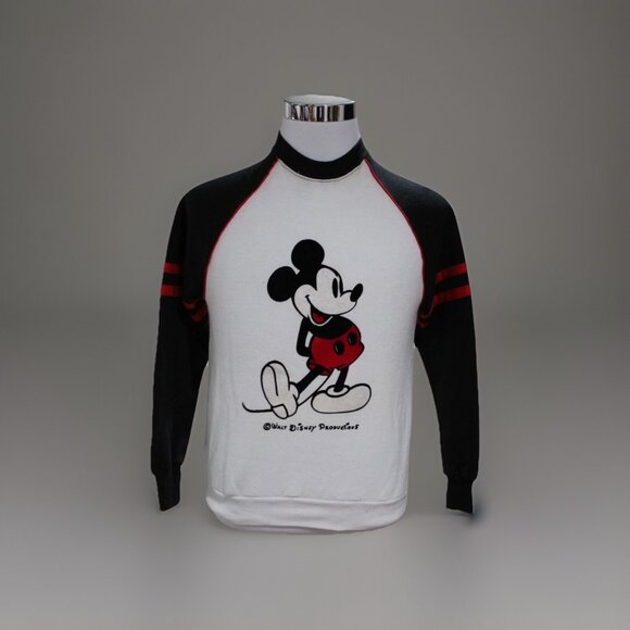 Vintage 60s RARE Mickey Mouse Long Sleeve Crewneck Sweatshirt T-Shirt Disneyland